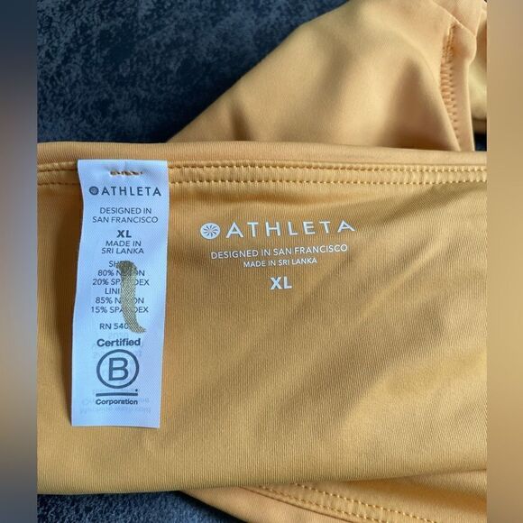 Athleta Sculpted Medium Swim Bottom Abyssinian Yellow Size XL NWT $59 - Picture 4 of 4
